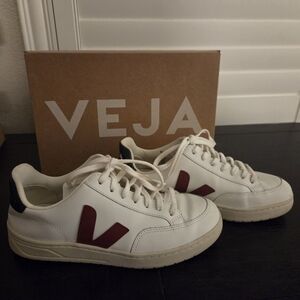 Veja White and Red Sneakers